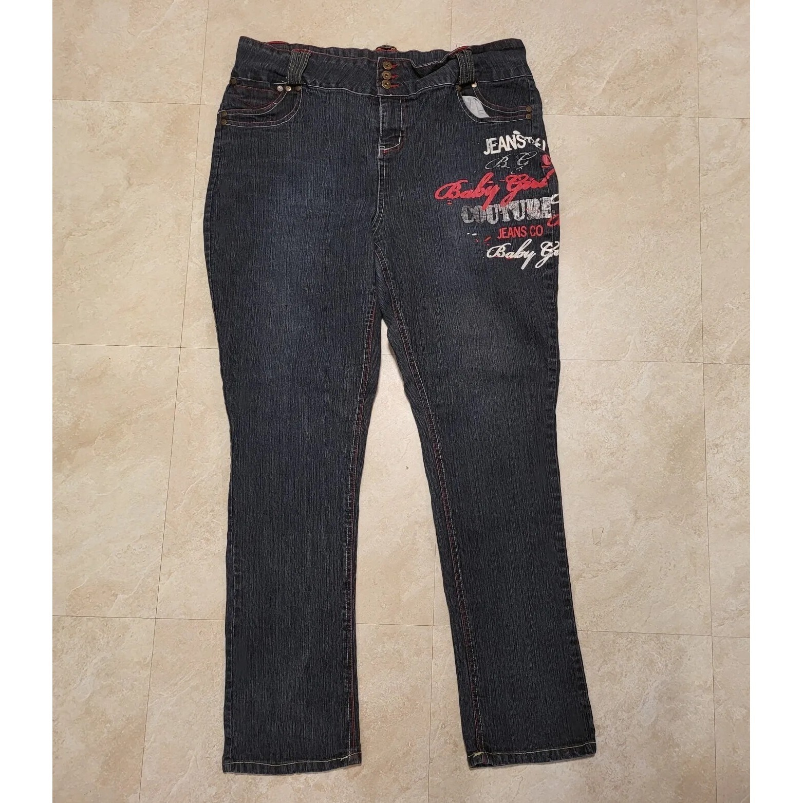 Kamikaze Womens Size 22 Stretch Hip Hop Baggy Tapered Blue Jeans